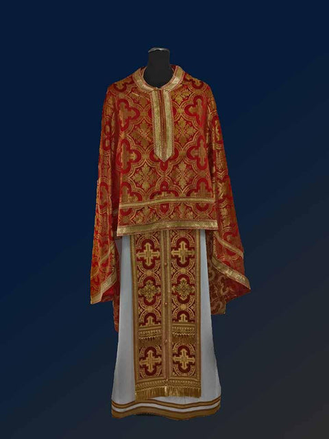 Liturgical Vestment (IERO 13) Gold & Red -  Liturgical Fabrics