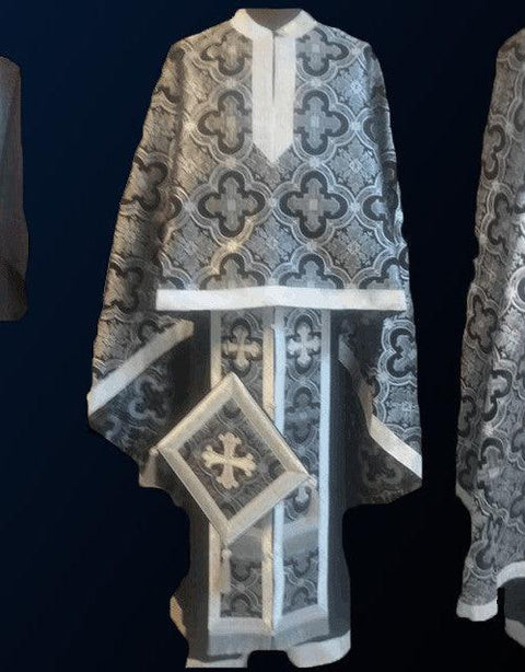 Liturgical Vestment (IERO 13) Black & Silver -  Liturgical Fabrics
