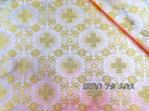 Clerical light-weight rayon fabric with crosses and flowers (IERO 78) -  Liturgical Fabrics