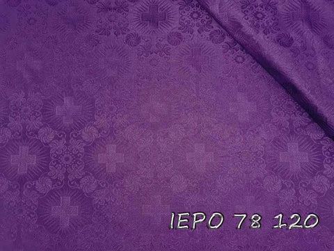 Clerical light-weight rayon fabric with crosses and flowers (IERO 78) -  Liturgical Fabrics