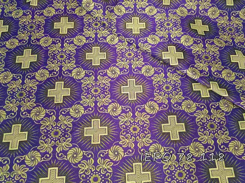 Clerical light-weight rayon fabric with crosses and flowers (IERO 78) -  Liturgical Fabrics