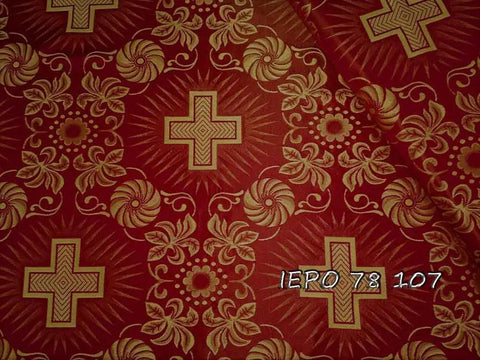 Clerical light-weight rayon fabric with crosses and flowers (IERO 78) -  Liturgical Fabrics