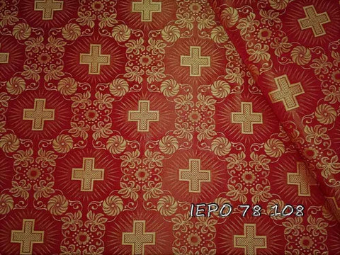 Clerical light-weight rayon fabric with crosses and flowers (IERO 78) -  Liturgical Fabrics