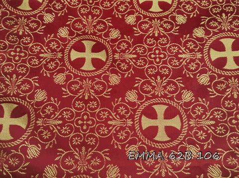 Ecclesiastical light-weight rayon fabric with crosses (EMMA 62B) -  Liturgical Fabrics