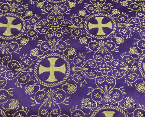 Ecclesiastical light-weight rayon fabric with crosses (EMMA 62B) -  Liturgical Fabrics