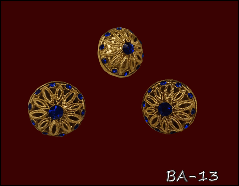Metallic button for clerical vestments (BA-13) -  Liturgical Fabrics