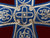 Set of embroidered crosses ‘Corfu’ with blue base -  Liturgical Fabrics