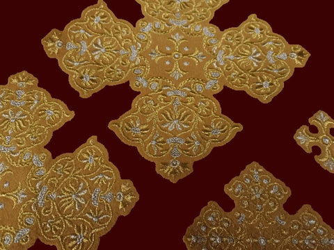 Set of embroidered crosses ‘Sofia’ with gold base -  Liturgical Fabrics