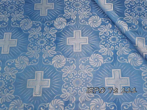 Clerical light-weight rayon fabric with crosses and flowers (IERO 78) -  Liturgical Fabrics