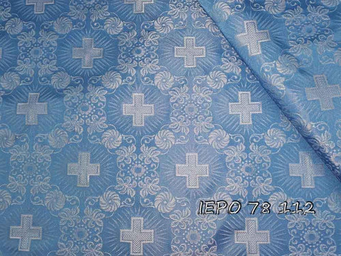 Clerical light-weight rayon fabric with crosses and flowers (IERO 78) -  Liturgical Fabrics