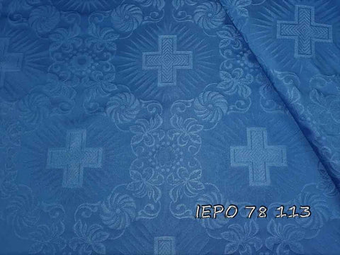 Clerical light-weight rayon fabric with crosses and flowers (IERO 78) -  Liturgical Fabrics