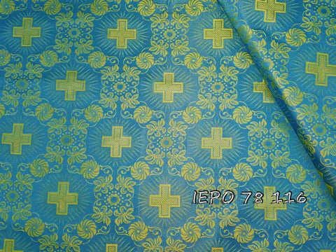 Clerical light-weight rayon fabric with crosses and flowers (IERO 78) -  Liturgical Fabrics