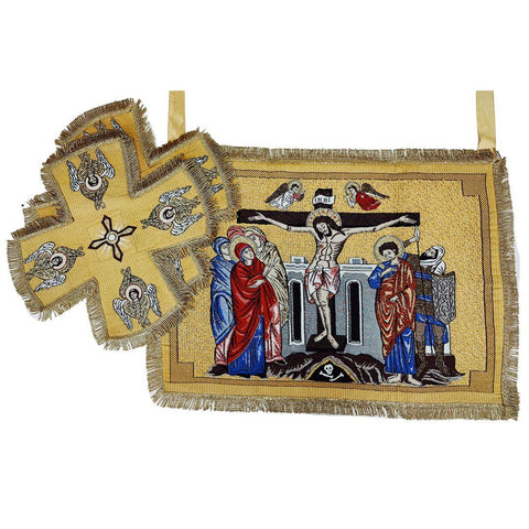 Set of Holy Vessel Covers the Crucifixion of Jesus Christ -  Liturgical Fabrics