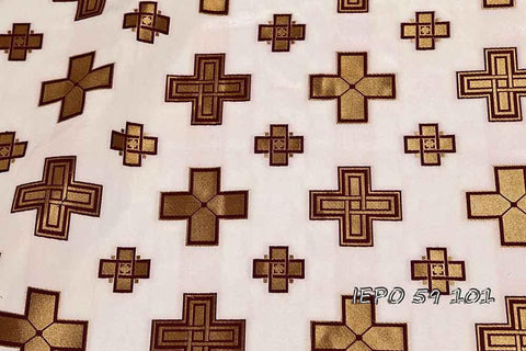 Liturgical woven cross pattern, light-weight and cool fabric (IERO 59) -  Liturgical Fabrics