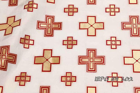 Liturgical woven cross pattern, light-weight and cool fabric (IERO 59) -  Liturgical Fabrics