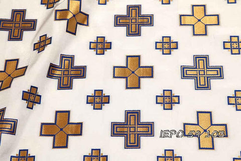 Liturgical woven cross pattern, light-weight and cool fabric (IERO 59) -  Liturgical Fabrics