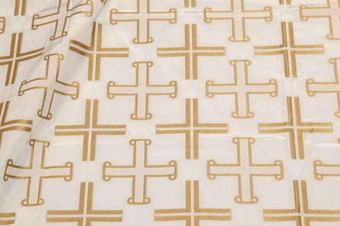 Woven cross pattern fabric (IERO 62) -  Liturgical Fabrics