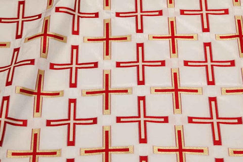 Woven cross pattern fabric (IERO 63) -  Liturgical Fabrics