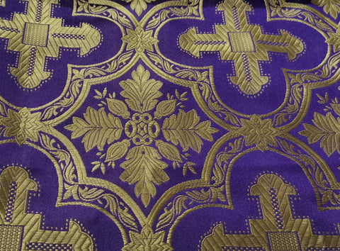 Ecclesiastical light-weight rayon fabric with crosses (IERO 13R) -  Liturgical Fabrics