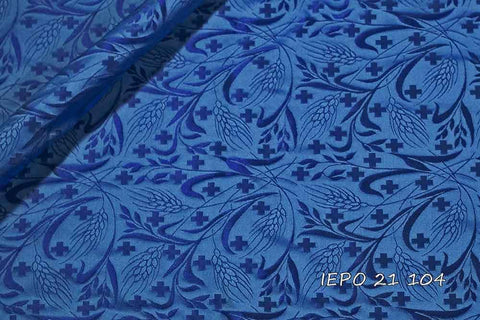 Light priestly rayon with ears of corn and little crosses (IERO 21) -  Liturgical Fabrics
