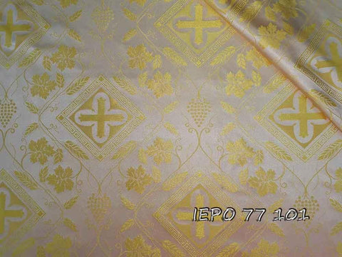 Liturgical light-weight rayon fabric with crosses and vines (IERO 77) -  Liturgical Fabrics