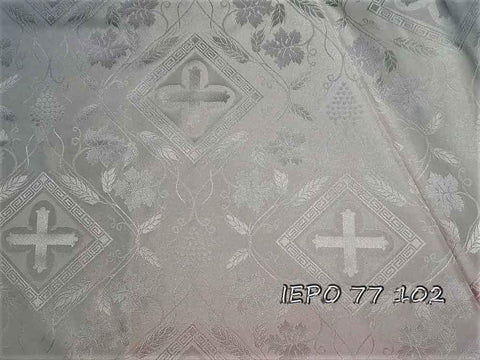 Liturgical light-weight rayon fabric with crosses and vines (IERO 77) -  Liturgical Fabrics