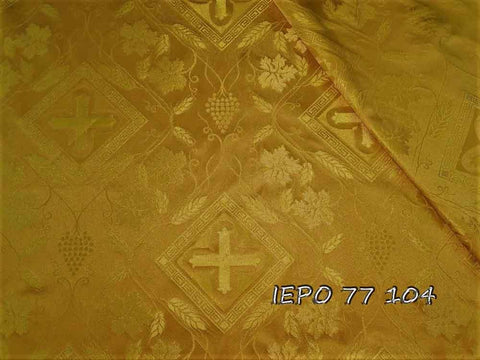 Liturgical light-weight rayon fabric with crosses and vines (IERO 77) -  Liturgical Fabrics