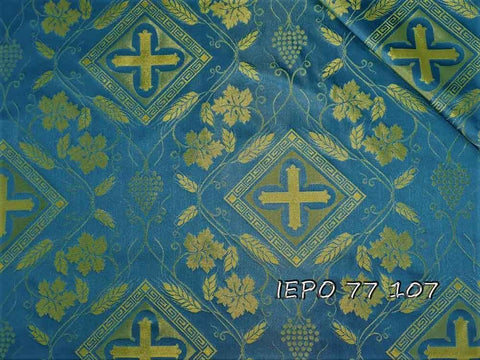 Liturgical light-weight rayon fabric with crosses and vines (IERO 77) -  Liturgical Fabrics